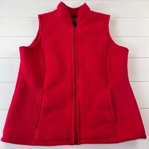 Erika Red Vest Fleece Sherpa Lined Women's size Small Petite SP